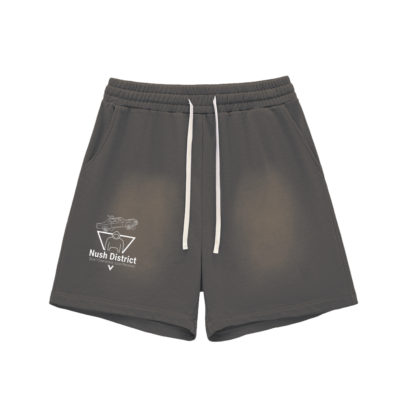 Sun Fade Raw Edge Cotton Shorts