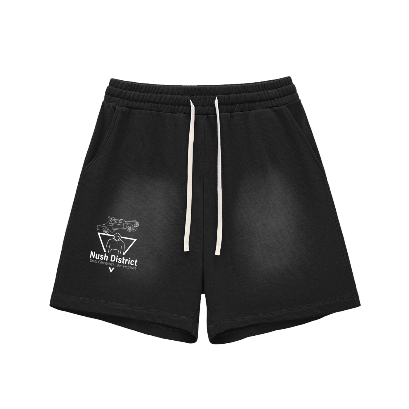 Sun Fade Raw Edge Cotton Shorts