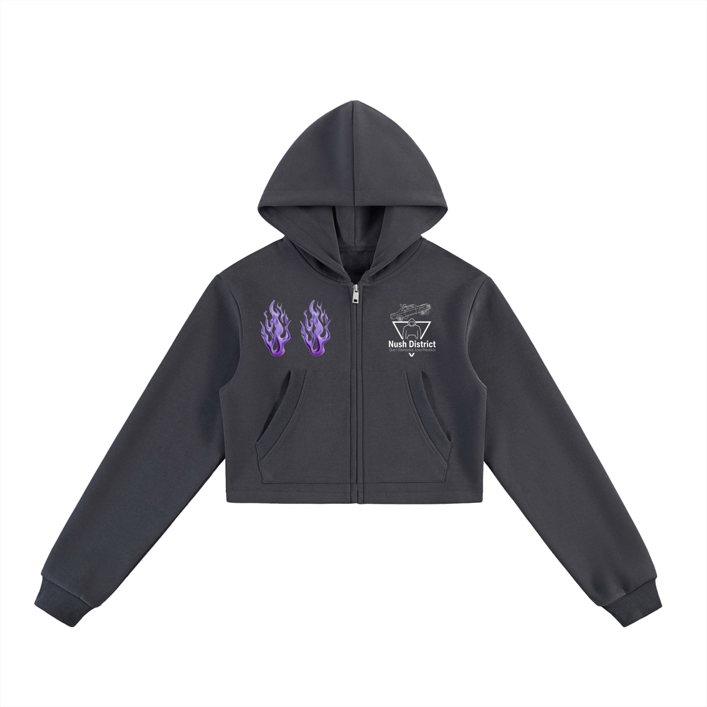 Essential Cropped Zip-Up Hoodie