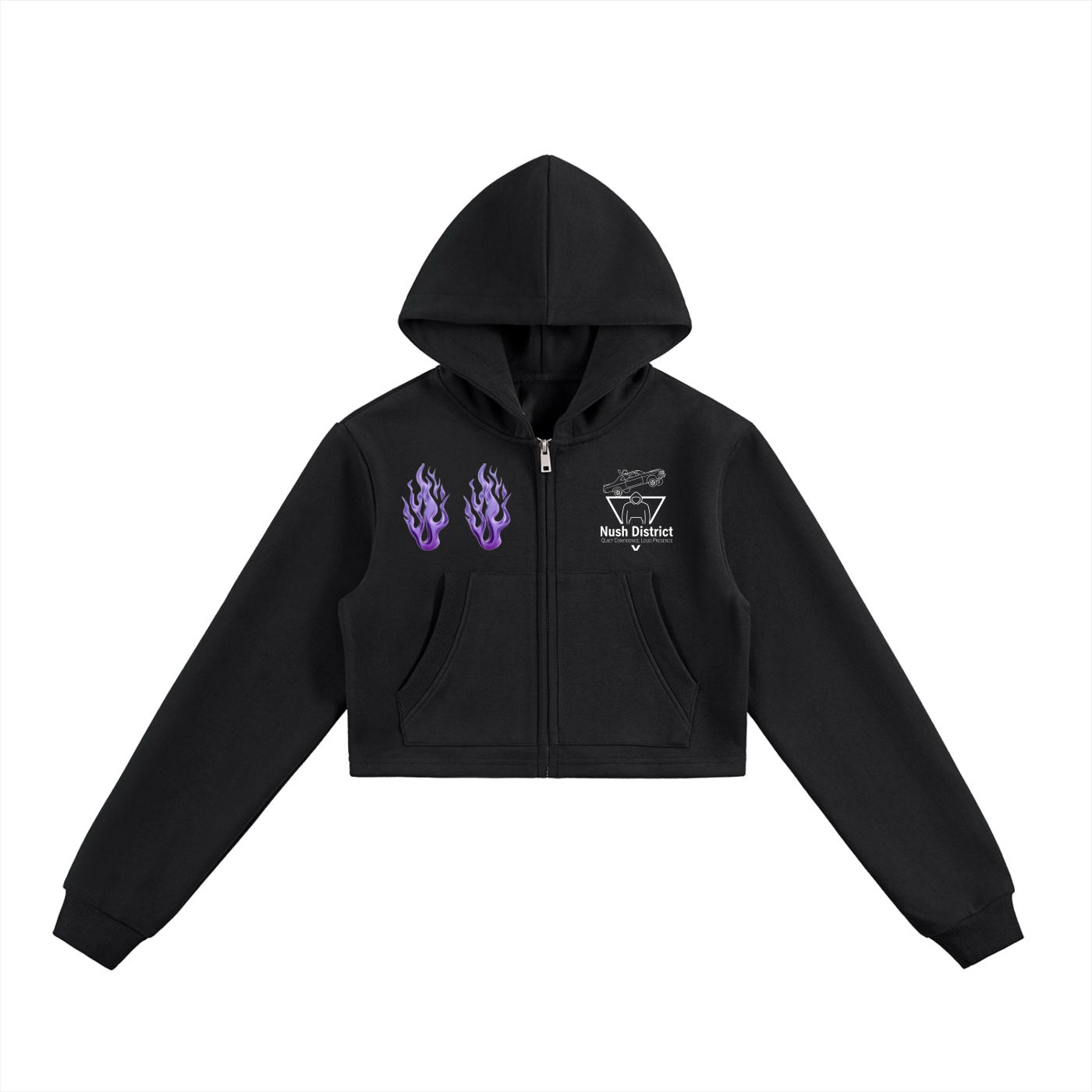 Essential Cropped Zip-Up Hoodie