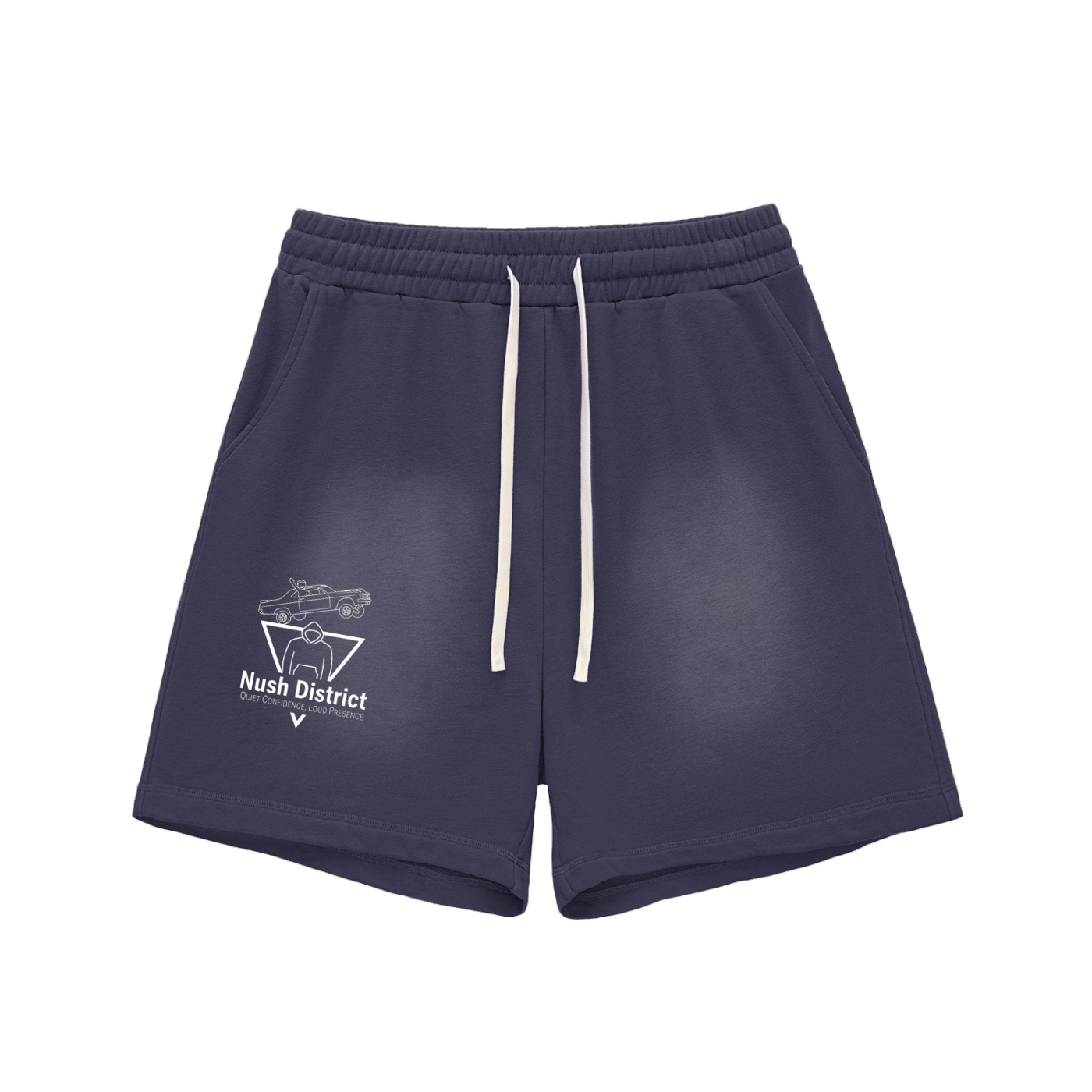 Sun Fade Raw Edge Cotton Shorts