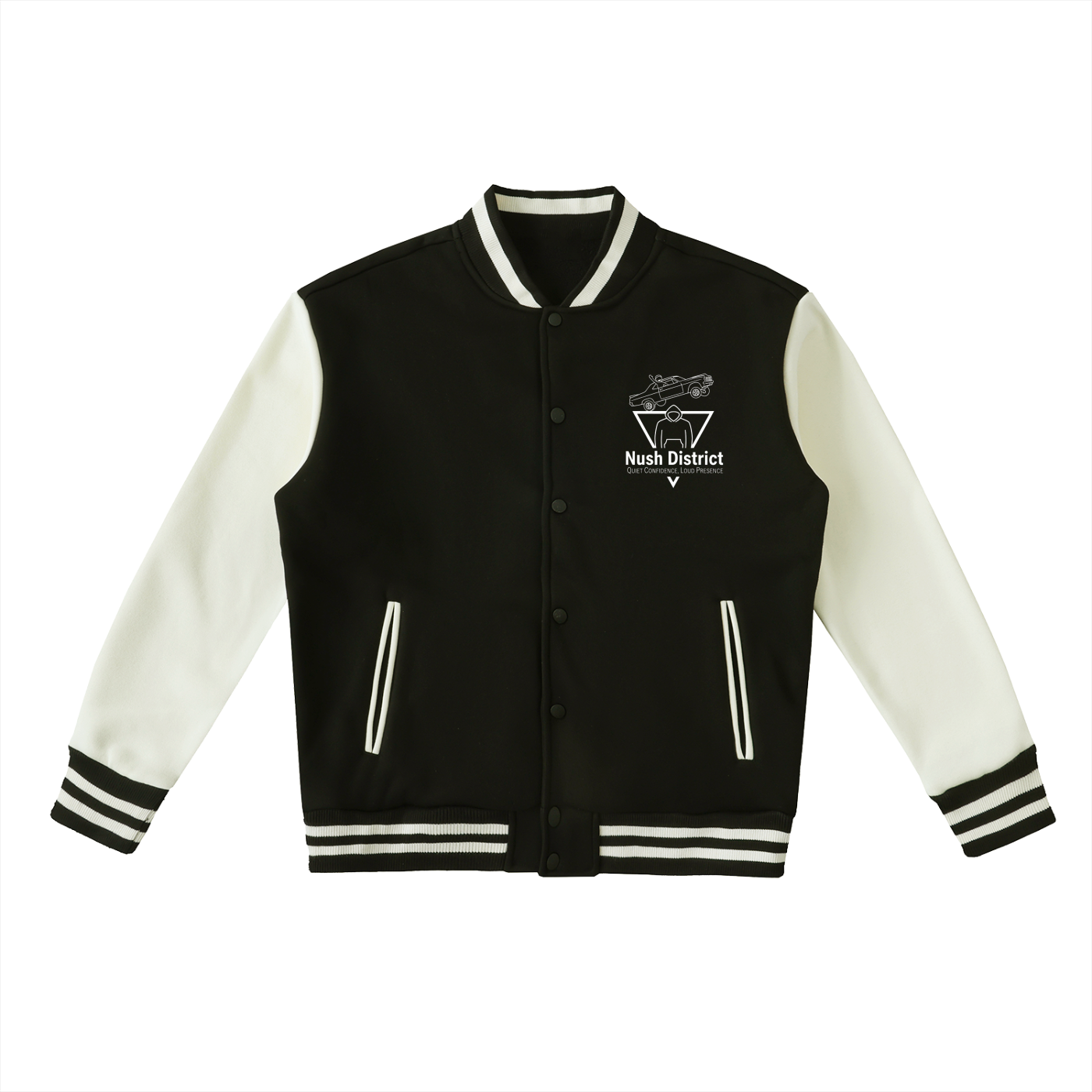 Two-Tone Fleeced Varsity Jacket