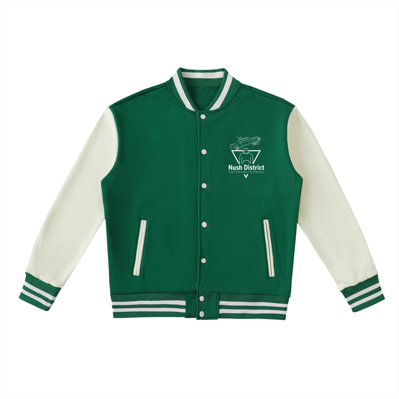Two-Tone Fleeced Varsity Jacket
