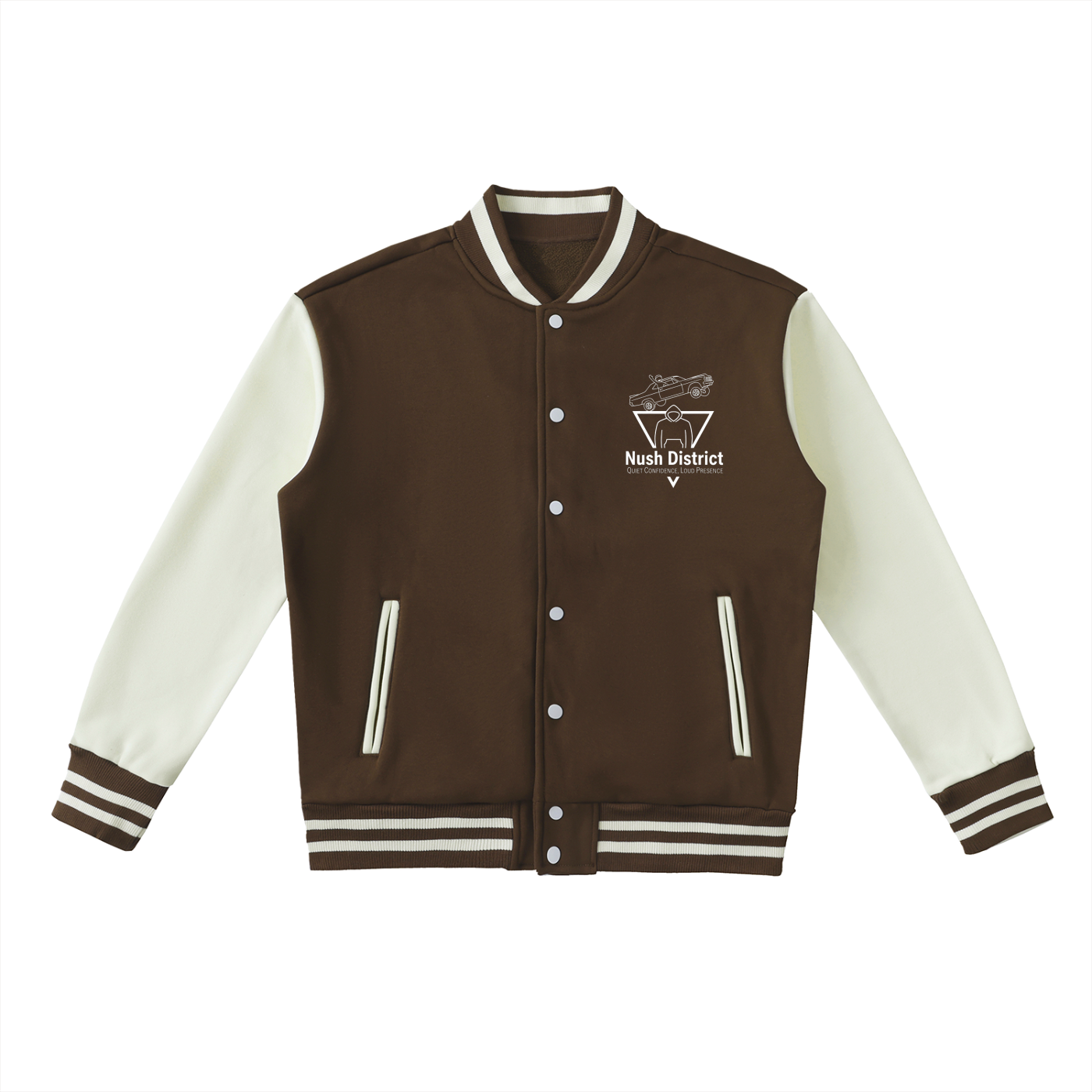 Two-Tone Fleeced Varsity Jacket
