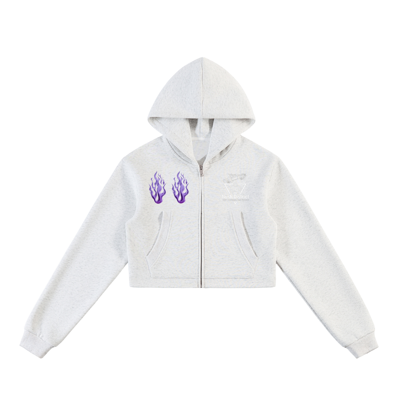 Essential Cropped Zip-Up Hoodie