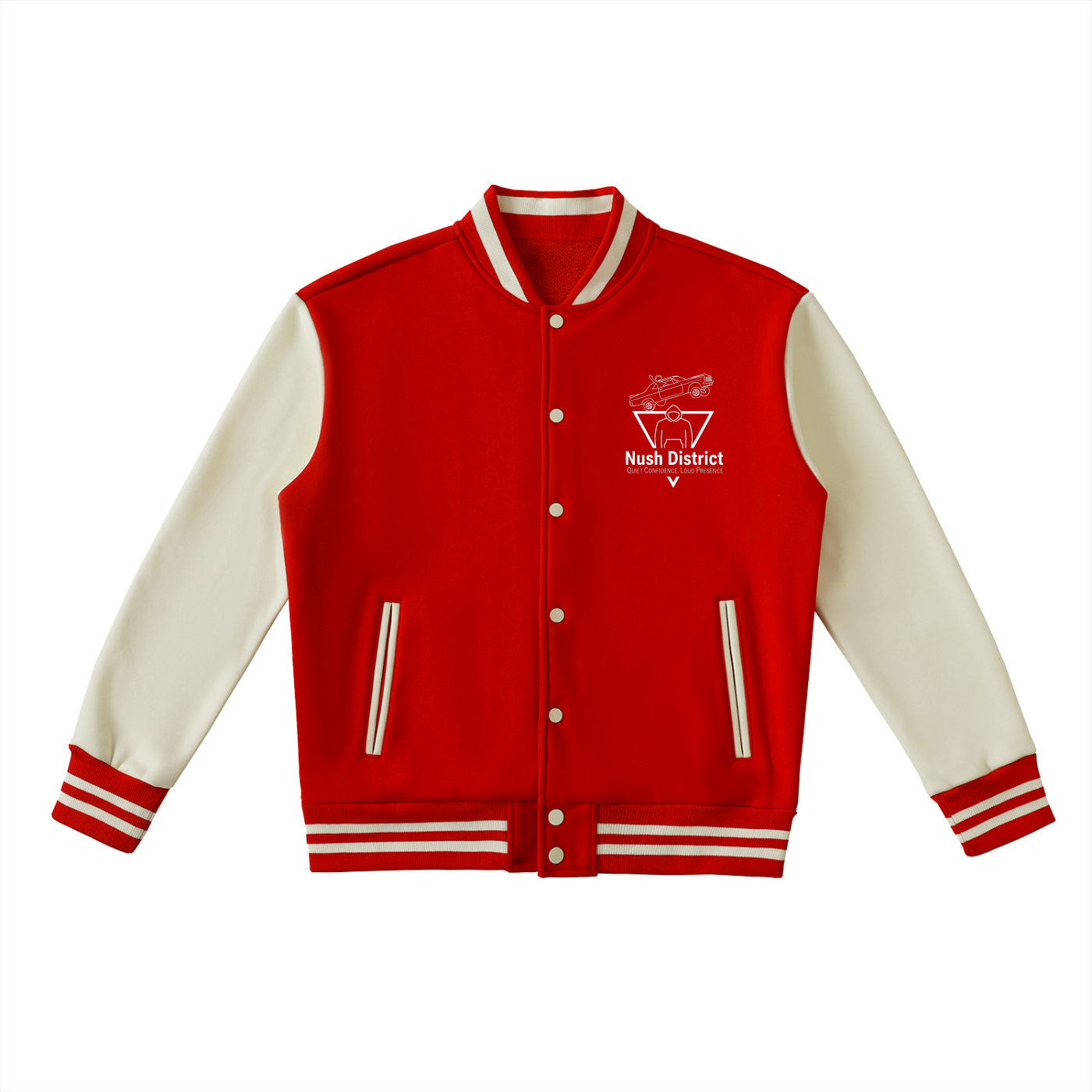 Two-Tone Fleeced Varsity Jacket